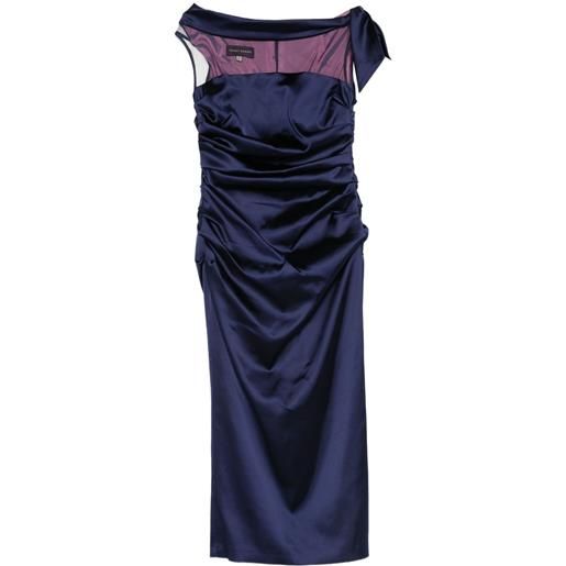 Talbot Runhof abito drappeggiato in raso - blu