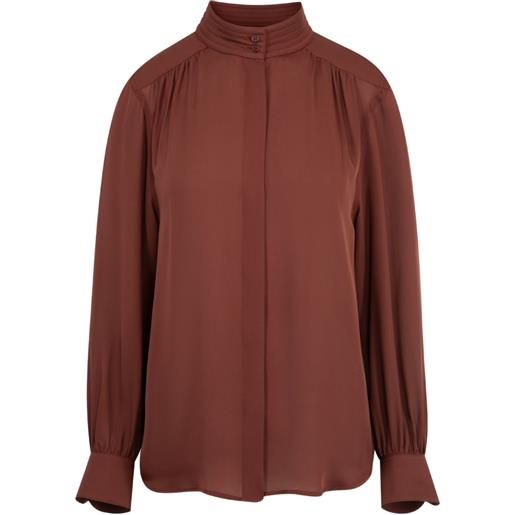 Nili Lotan blusa revi a collo alto - rosso