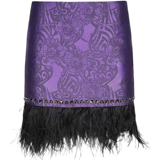 John Richmond minigonna con effetto jacquard - viola
