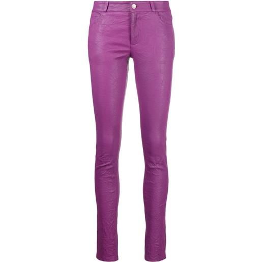 Zadig&Voltaire pantaloni phlame in pelle - viola