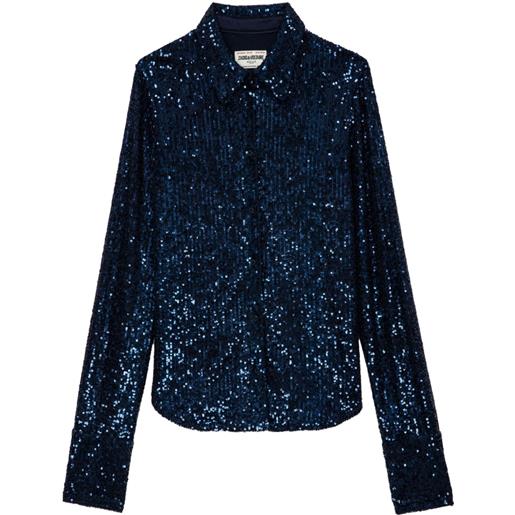Zadig&Voltaire camicia tawny con paillettes - blu
