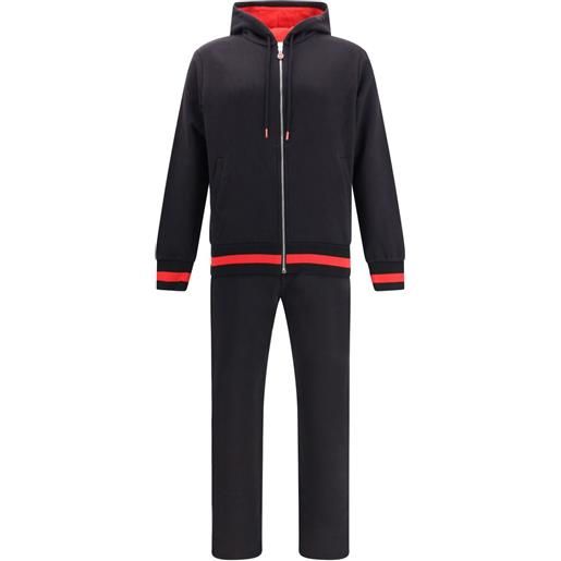 Kiton tuta sportiva con cappuccio - nero