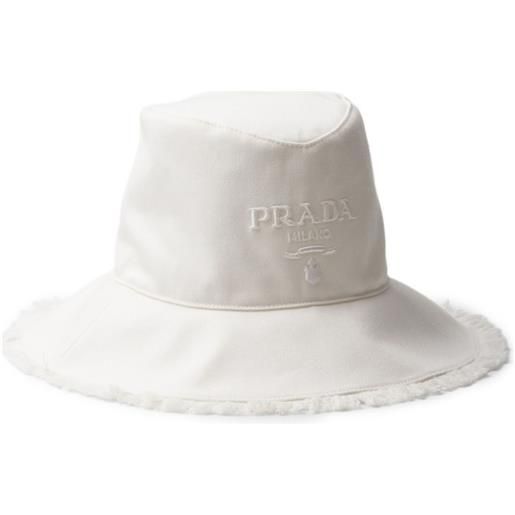 Prada cappello bucket con ricamo - bianco