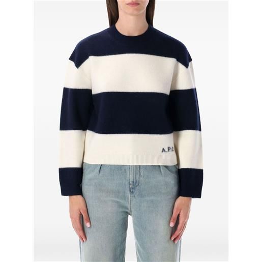 A.P.C. maglione a righe penny - bianco