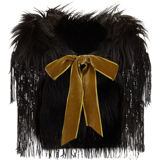 Nina Ricci stola in pelliccia sintetica - nero