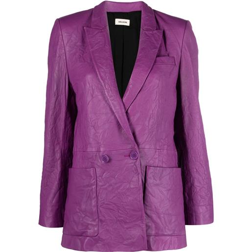 Zadig&Voltaire blazer con effetto stropicciato visco - viola