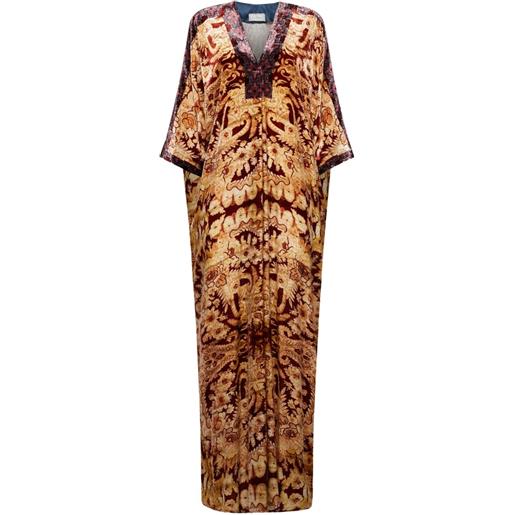 Pierre-Louis Mascia abito lungo con motivo astratto - marrone