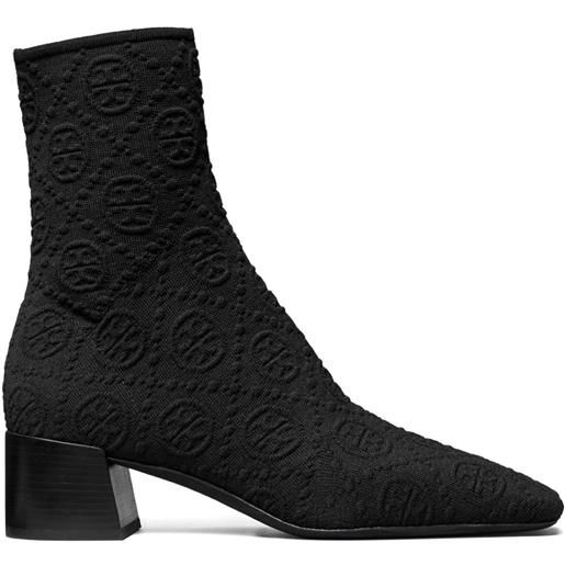 Tory Burch stivaletti con monogramma 45mm - nero