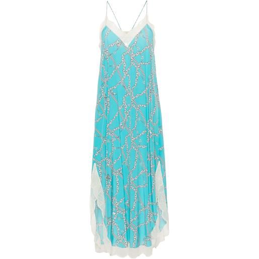 Zadig&Voltaire abito lungo ristyl con stampa - blu