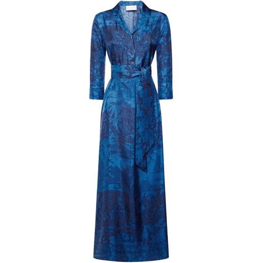 Pierre-Louis Mascia abito con cintura e stampa - blu