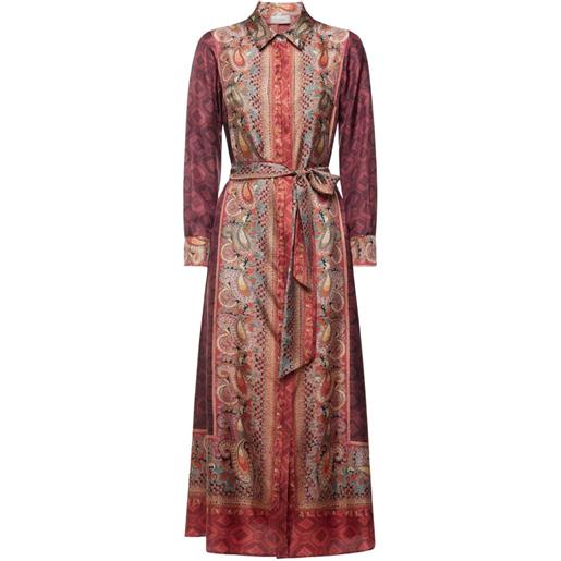 Pierre-Louis Mascia chemisier lungo con motivo geometrico - rosso