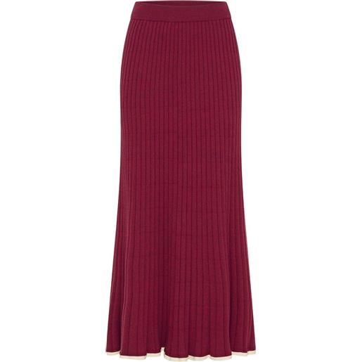 Anna Quan gonna midi felicia a coste - rosso