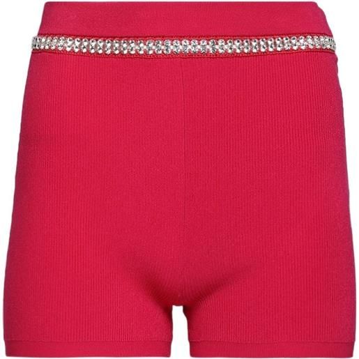 Rabanne shorts a coste con cristalli - rosa