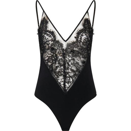 NISSA body con pizzo - nero