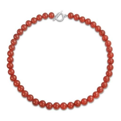 COOLSTEELANDBEYOND Collana Lunga Tre Filoni: Perle Rosse E Bianche Con Catena Oro – Dichiarazione