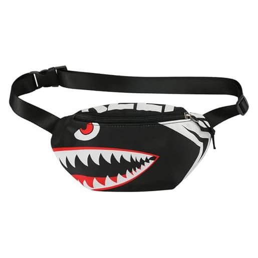 Shirene marsupio shark, marsupio per bambini, motivo a cartoni animati, marsupios con simpatici cartoni animati, marsupios leggero regolabile per corsa, escursionismo, viaggi e sport