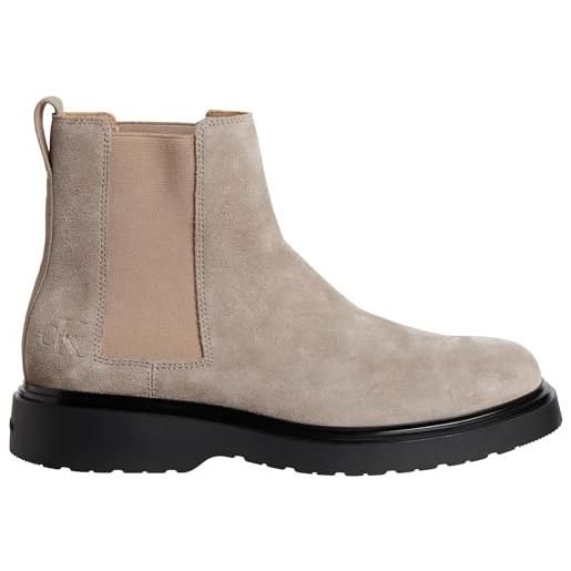 Calvin Klein uomo stivaletti chelsea combat in pelle scamosciata, blu (universe blue), 42