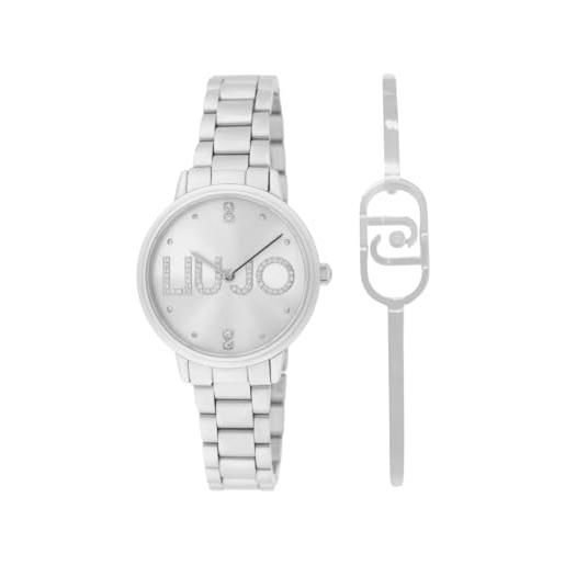 Liu Jo - orologio elegante da donna al quarzo in acciaio - modello couple essence tlj2512 - orologio con cristalli nel quadrante e bracciale in acciaio omaggio