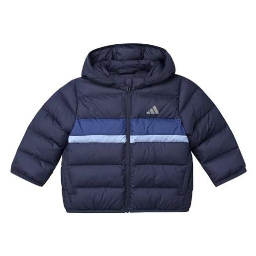 adidas unisex - bimbi 0-24 synthetic down jacket, dark blue/team royal blue/glow blue, 12-18 months