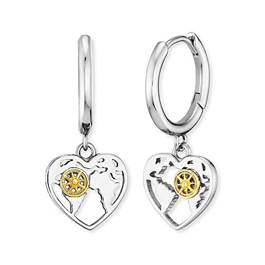 Orecchini A Goccia A Forma Di Ala D'angelo In Argento 925 Placcato Rodio, Infinite U, Per Donna
