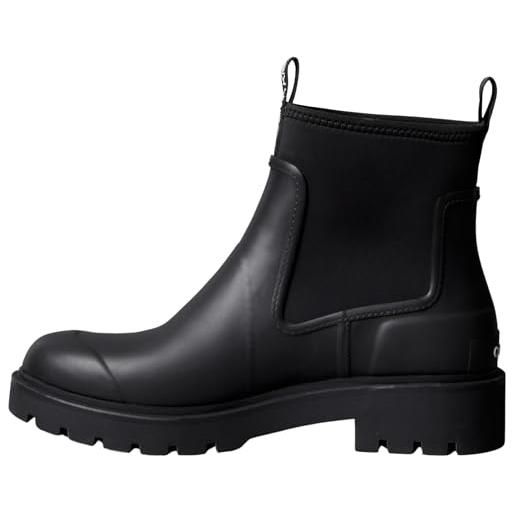 Calvin Klein uomo stivali mezza gamba combat rain boot con tacco a blocco, nero (triple black), 40