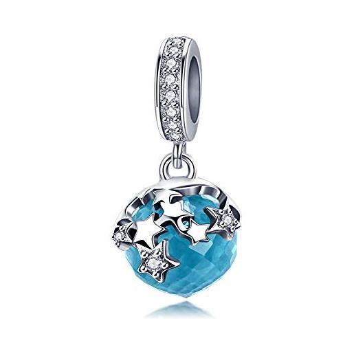 LES FOLIES DI PAOLA GRIECO charm pianeta galassia cielo stellato stelle mondo terra ciondolo pendente in argento 925 - les folies per pandora