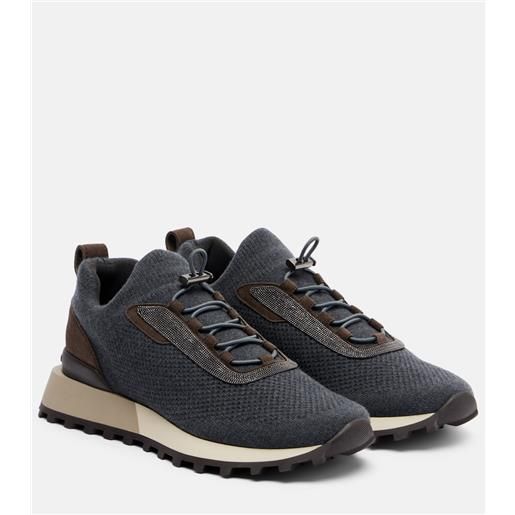 Brunello Cucinelli sneakers runner con suede