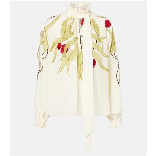 La DoubleJ blusa cerere in seta con ricamo