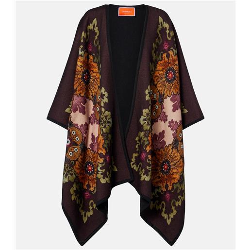 La DoubleJ poncho in lana vergine con stampa