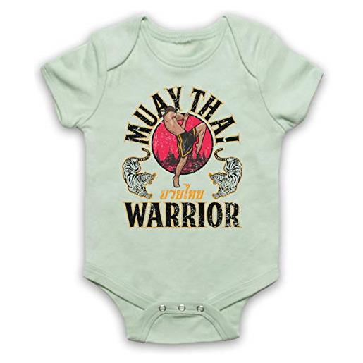 My Icon Art & Clothing my icona art & clothing muay thai warrior marziali esperto baby grow verde chiaro 6 mesi