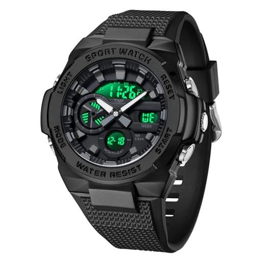 KXAITO Orologio Uomo Sportivo Militare – Multifunzione LED 50m Impermeabile, Sveglia E Cronometro - 5
