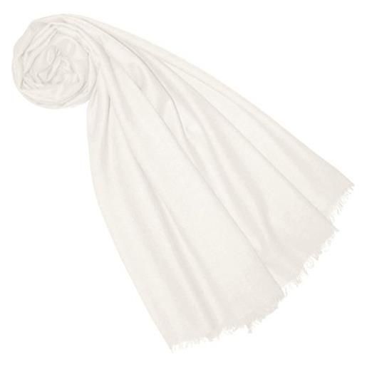Lorenzo cana pashmina duenn 7829688 - tenda da donna in cashmere, 100% cashmere, colore: beige e bianco, bianco, 70 x 200 cm
