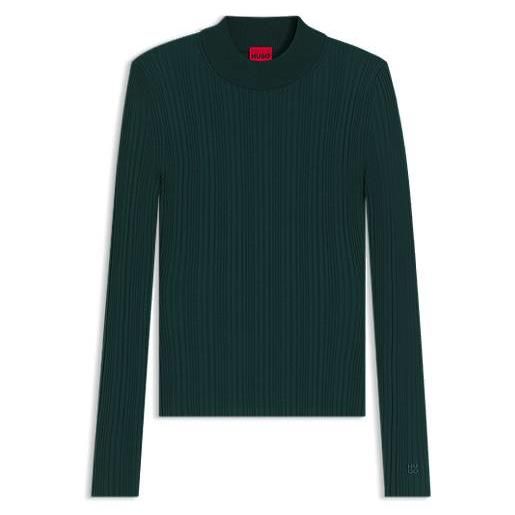 HUGO maglione a lupetto a coste, verde scuro