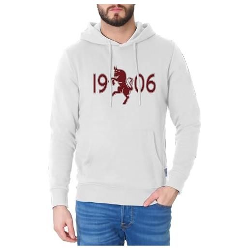 Footex felpa con cappuccio tasche marsupio sweetshirt bianca ultras granata torino toro 1906 (m)