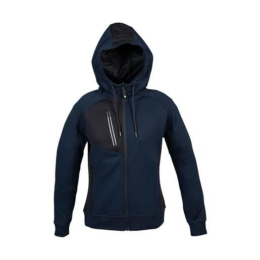Ergos Workwear jrc polonia lady felpa con cappuccio da donna tessuto misto cotone poliestere chiusura zip lunga multitasche (it, testo, s, regular, regular, standard, blu navy)