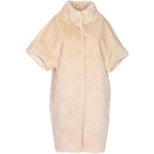 BULLY cappotto a maniche corte e colletto rialzato - toni neutri