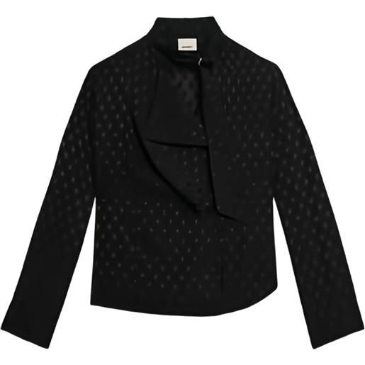 ISABEL MARANT top emany a pois con drappeggio - nero