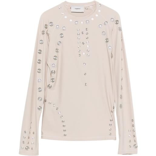 Coperni t-shirt con borchie - toni neutri