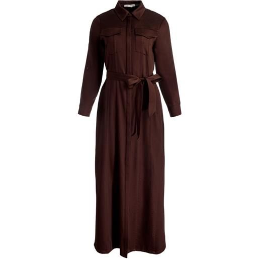 alice + olivia abito midi chassidy con cintura - marrone