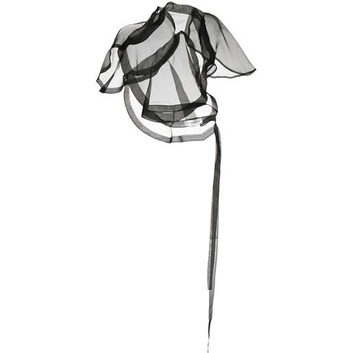 Victoria Beckham top asimmetrico crop - nero