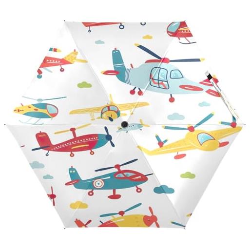 RPLIFE ombrello compatto, dimensioni compatte per zaini/borse da donna, ombrelli da viaggio per sole, aerei ed elicotteri