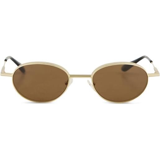 Alexander McQueen Eyewear occhiali da sole ovali - oro