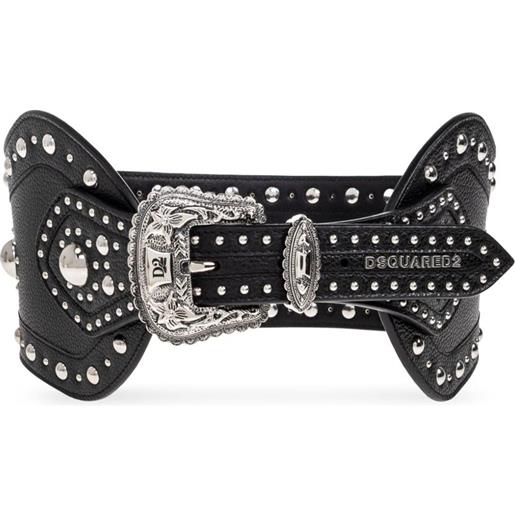 DSQUARED2 cintura in pelle con borchie - nero