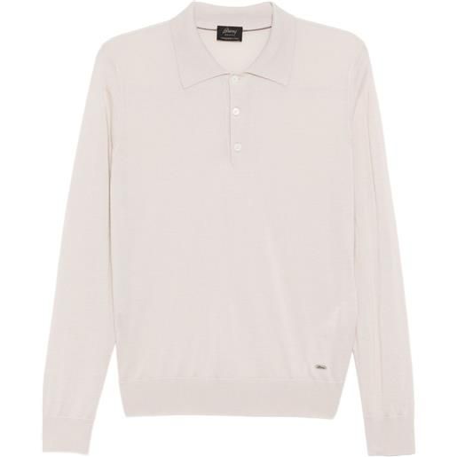 Brioni polo in maglia - toni neutri
