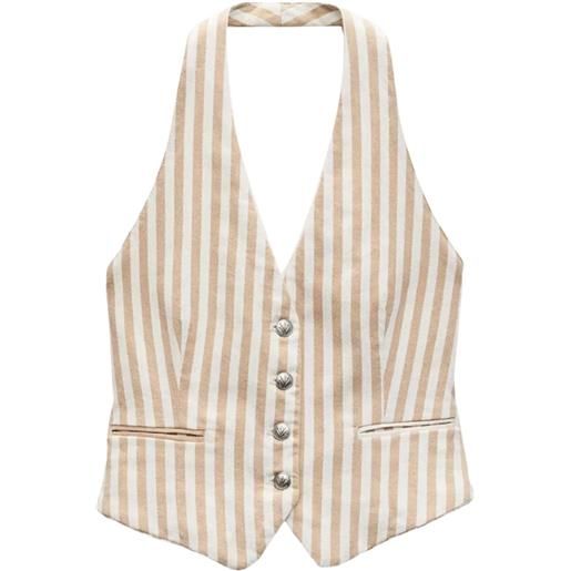 rag & bone canotta a righe con scollo all'americana - toni neutri