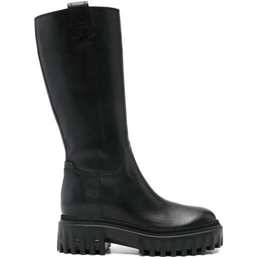 Hogan stivali in pelle a metà polpaccio - nero