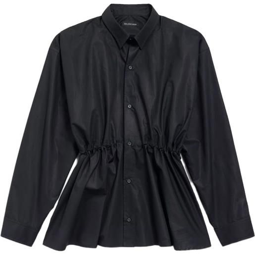Balenciaga chemisier corto in cotone - nero