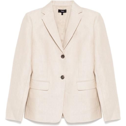 Theory blazer in lino - toni neutri