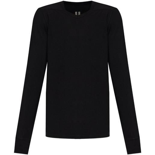 Rick Owens t-shirt girocollo a maniche lunghe - nero