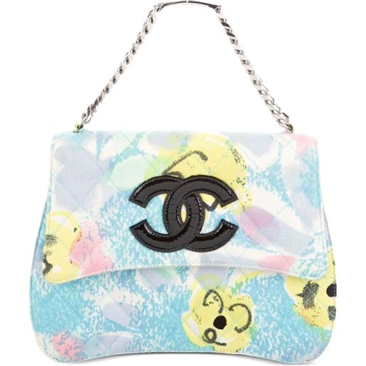 CHANEL Pre-Owned - borsa tote a fiori 1997 - unisex - pelle lucida/tessuto - taglia unica - blu